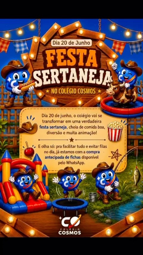 🤠 Festa Sertaneja do Colégio Cosmos!